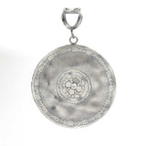 925 Sterling Silver Clover Garden Zircon Medallion Pendant