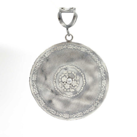 925 Sterling Silver Clover Garden Zircon Medallion Pendant