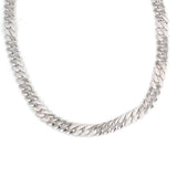 Premium 925 Sterling Silver Stone Embellished Gourmet Chain Necklace