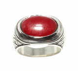 Bague pour homme en argent sterling 925 avec agate - Design à motif elliptique