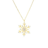Sterling Silver Zircon Snowflake Pendant Necklace - Winter Elegance
