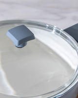 Nano Ceramic Non-Stick Shallow Cooking Pot, 26 cm, Gray White