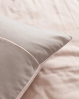 100% Cotton Satin Double Duvet Cover Set - Piped & Plain Dyed