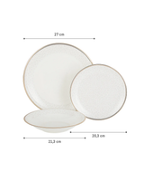 Fine Bone Porcelain 6-Person Dinner Set - Classic White Elegance