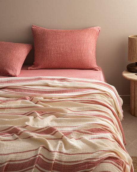100% Cotton Muslin Single Pique Bedspread Set - Clair Collection