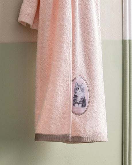 100% Cotton Face Towel - Soft, Absorbent, Powder Pink
