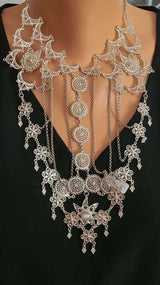 925 Sterling Silver Star Filigree Necklace - Traditional Turkish Design