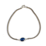 Sterling Silver Sapphire Zircon Fox Tail Chain Bracelet - Sophisticated Style