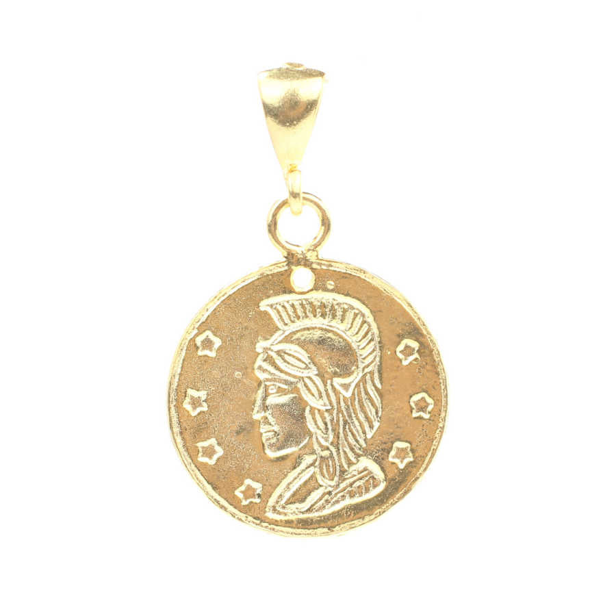 925 Sterling Silver Ancient Roman Soldier Medallion Pendant