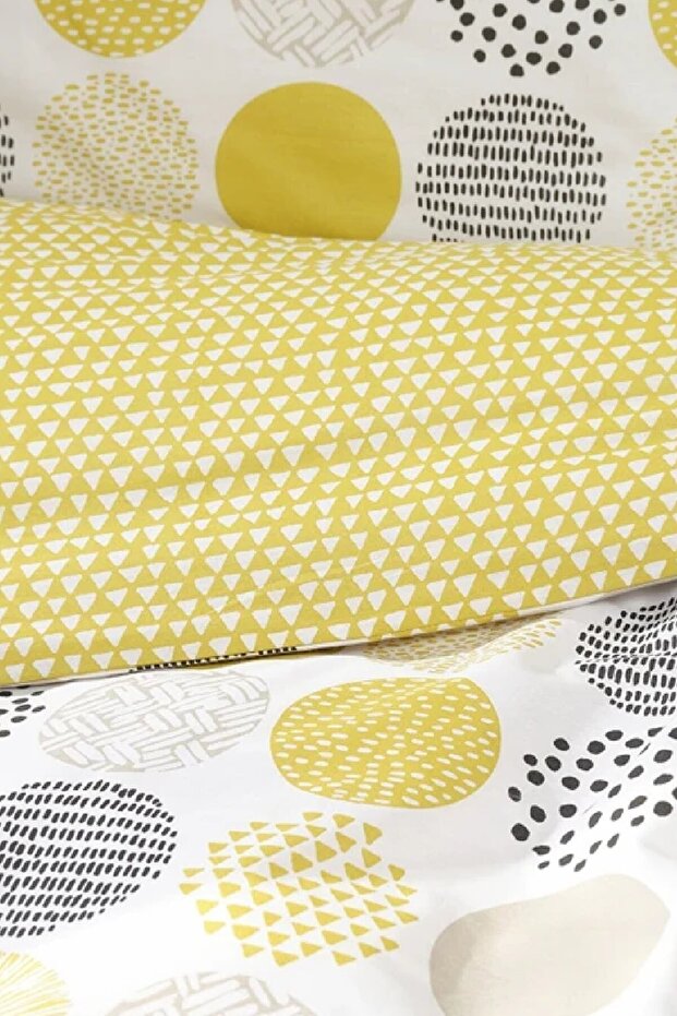 Yuna Yellow 100% Cotton Single Duvet Cover Set