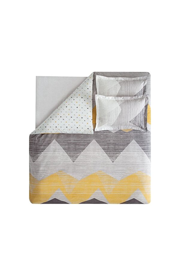 Aden Ranforce Double Duvet Cover Set - Grey, 100% Cotton