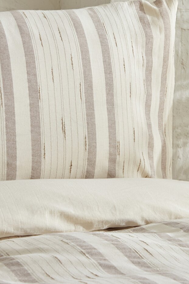 100% Cotton Double Duvet Cover Set - Beige 200x220cm