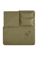 Plain Double Washed Ranforce Duvet Cover Set - Green