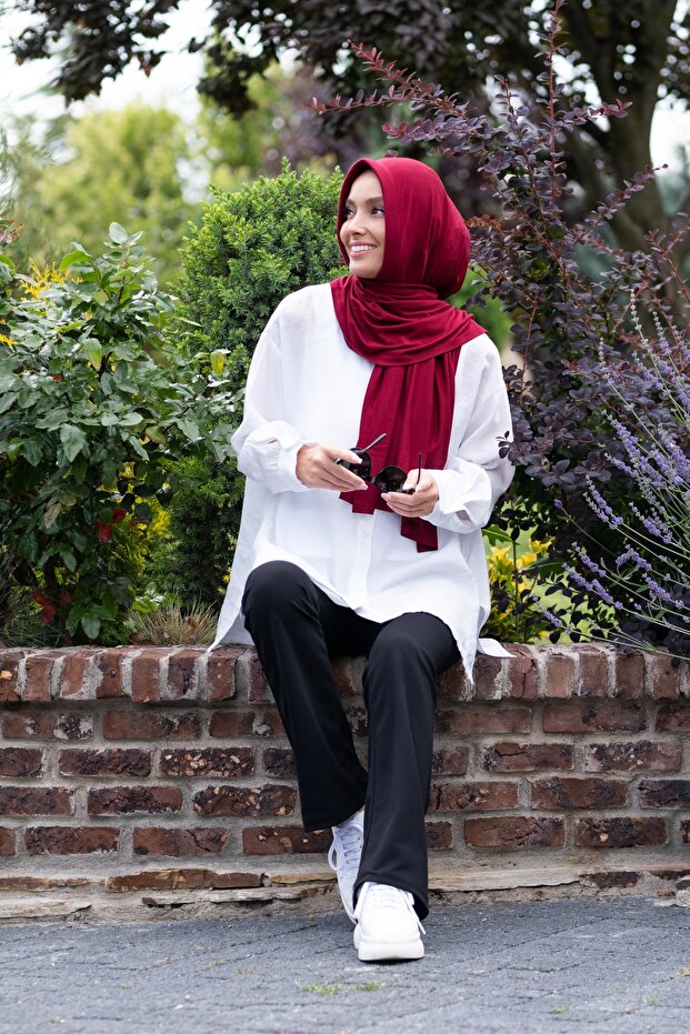 Ready-to-Wear Viscose Shawl - Practical & Comfortable Burgundy