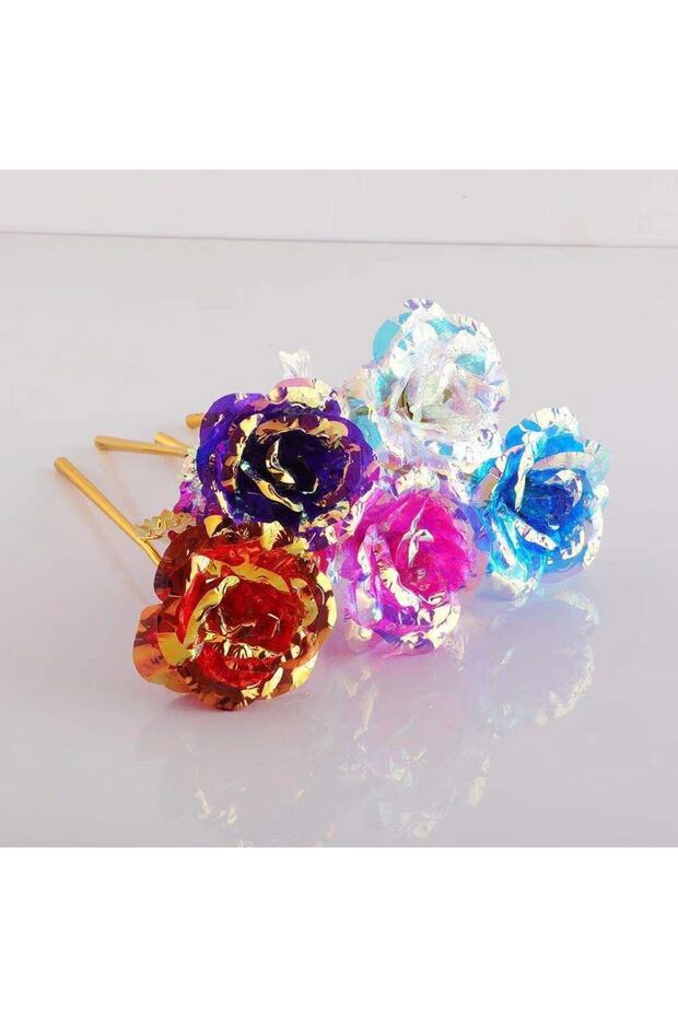 وردة الأبدية الزرقاء المتلألئة - هدية زهرة صناعية