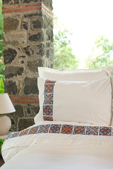 Fleur Multi Embroidered Double Duvet Cover Set - 4 Piece