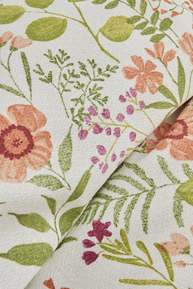 Single Floral Quilt Set - 160x220 cm, 100% Cotton