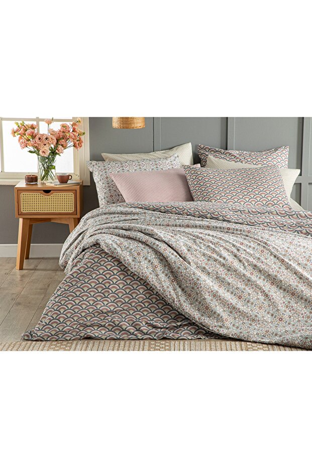 Easy Iron Single Duvet Cover Set   160x220 cm Pink Mustard