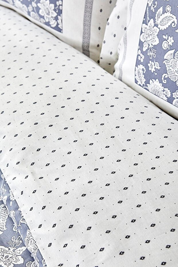 Celerina Blue 100% Cotton Single Duvet Cover Set