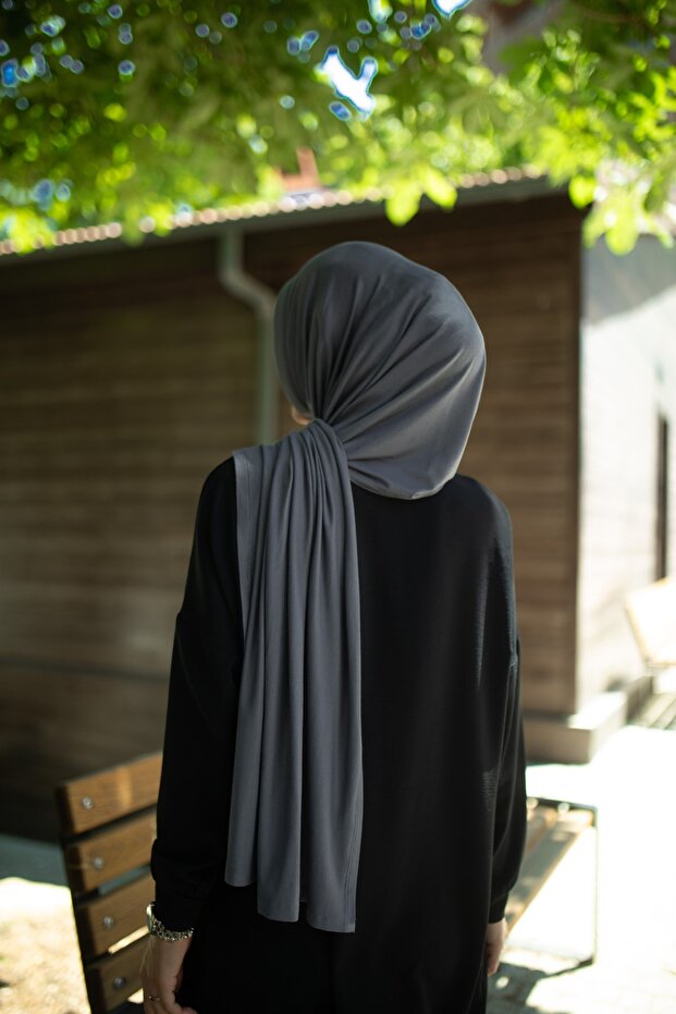 Praktischer grauer Jersey-Schal - Weiche Viskose