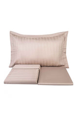 Double Beige Sateen 100% Cotton Duvet Cover Set