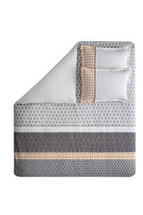 Ensemble de housse de couette Taren en coton Ranforce double - Gris (200x220 cm)