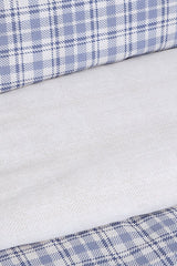 Luan Blue Plaid 100% Cotton Double Duvet Cover Set