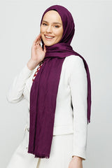 Pleated Bamboo Shawl, Lightweight & Breathable