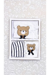 Newborn 5-Piece Bear Embroidered Baby Clothing Set 0-3 Months