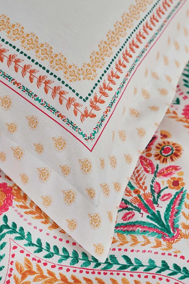 Carmenta Double Duvet Cover Set - 100% Cotton Floral