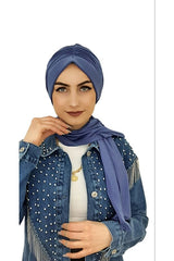 Indigo Ready Turban & Scarf Set - Timeless Style