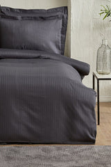 Uniq 100% Cotton Sateen Double Duvet Cover Set - Anthracite