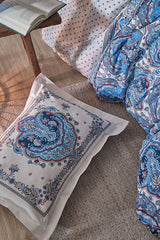 Maisha Blue Double 100% Cotton Duvet Cover Set