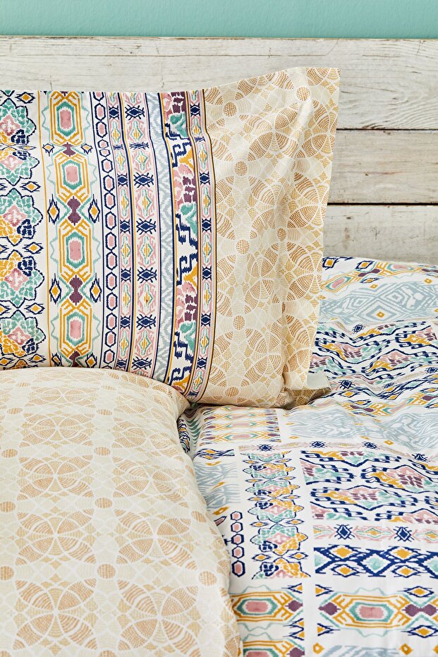 Milo Blue Double Winter Bedding Set - 5 Pieces