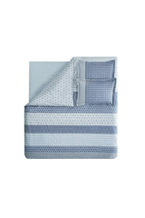 Malin Double Size 100% Cotton Duvet Cover Set - Blue