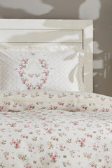 Ensemble Housse de Couette Simple Sonya - 100% Coton Motif Floral
