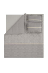 Amora Doppelbett-Bettwäsche-Set – 100 % Baumwolle, Grau Art Deco