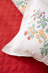 Lalin Double Duvet Set - Green Floral Bedding Collection