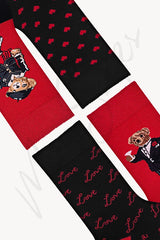 Teddy Bear Valentine's Day Socks Gift Set - 4 Pairs