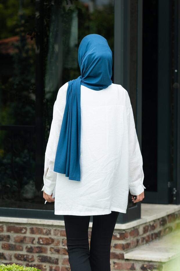 Practical Jersey Hijab Scarf - Petrol Color