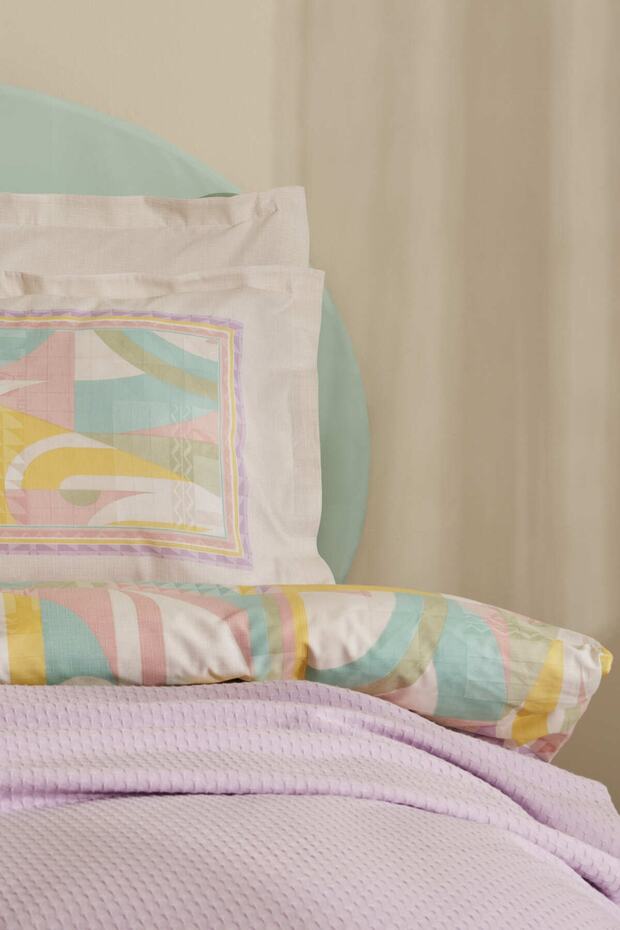 Pine Double Duvet Cover & Quilt Set - 100% Cotton Lilac
