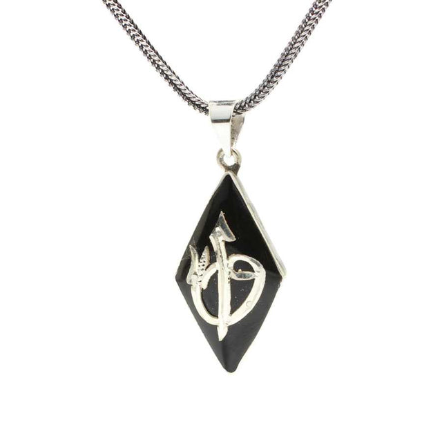 925 Sterling Silver Handcrafted Elif Vav Oltu Stone Pendant Necklace