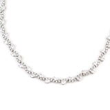 Sterling Silver White Zircon Continuous Flow Waterway Necklace