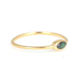 925 Sterling Silver Emerald Color Zircon Ring - Elegant Shuttle Design