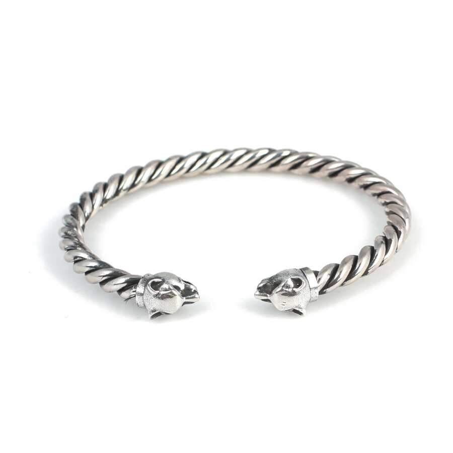 Premium 925 Sterling Silver Panther Head Men's Bracelet