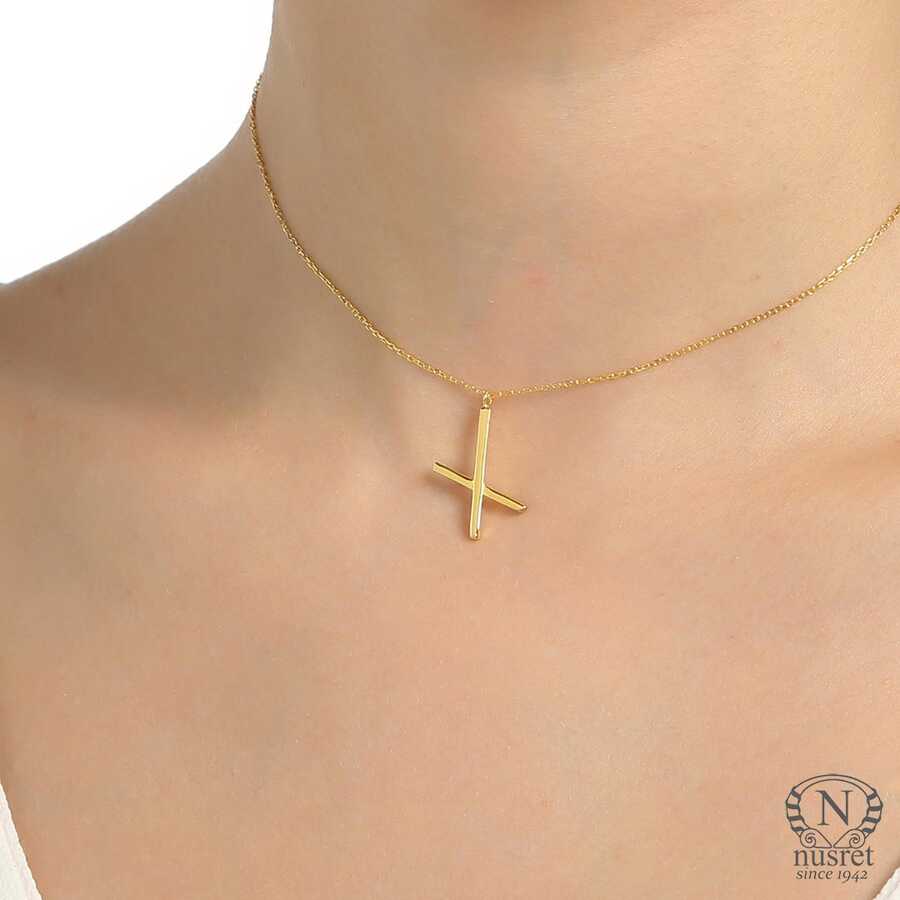 Elegantní náhrdelník s ocasem ve tvaru X ze stříbra 925 Sterling