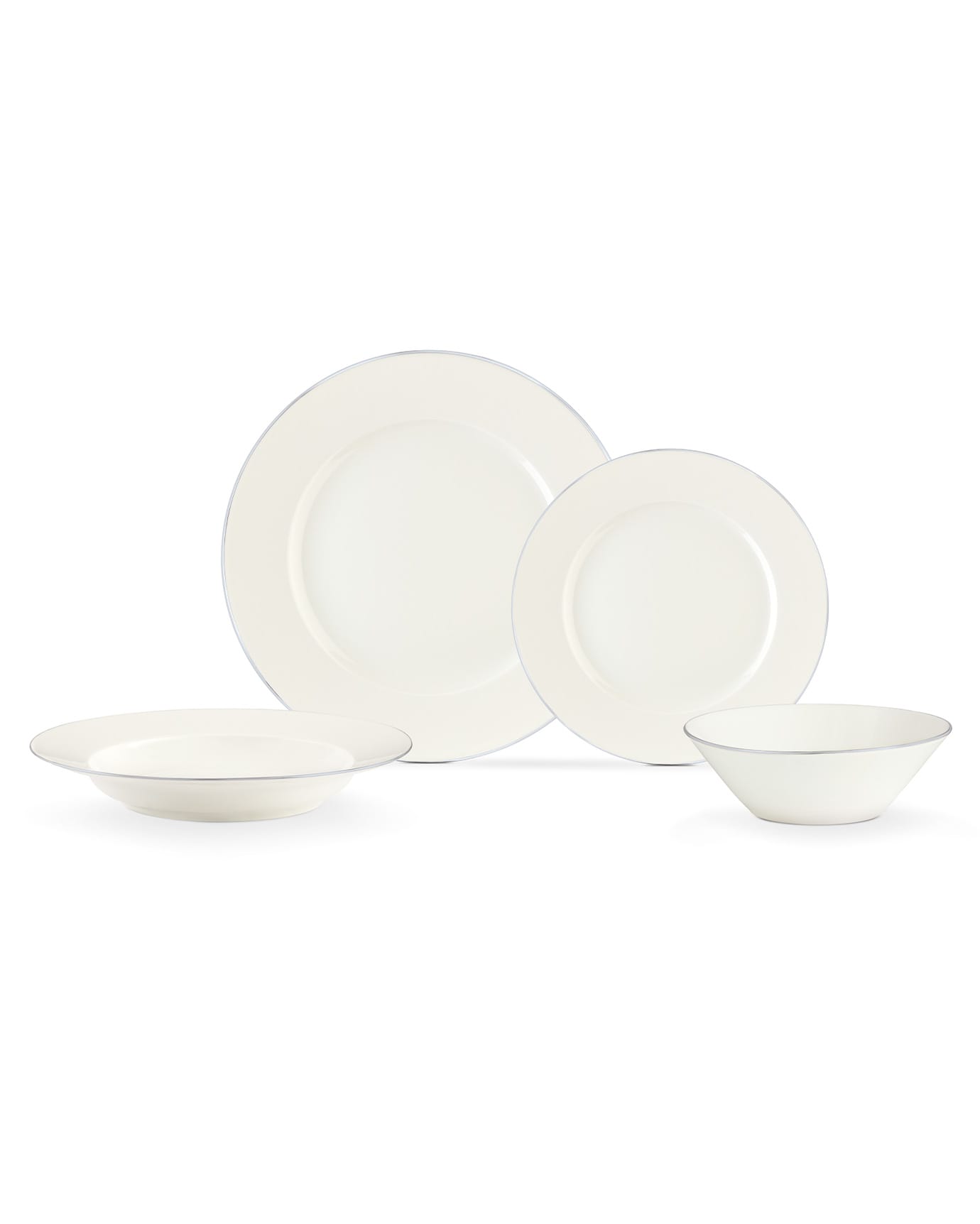 New Bone China 6-Person Dinner Set - Gold & Platinum Rim