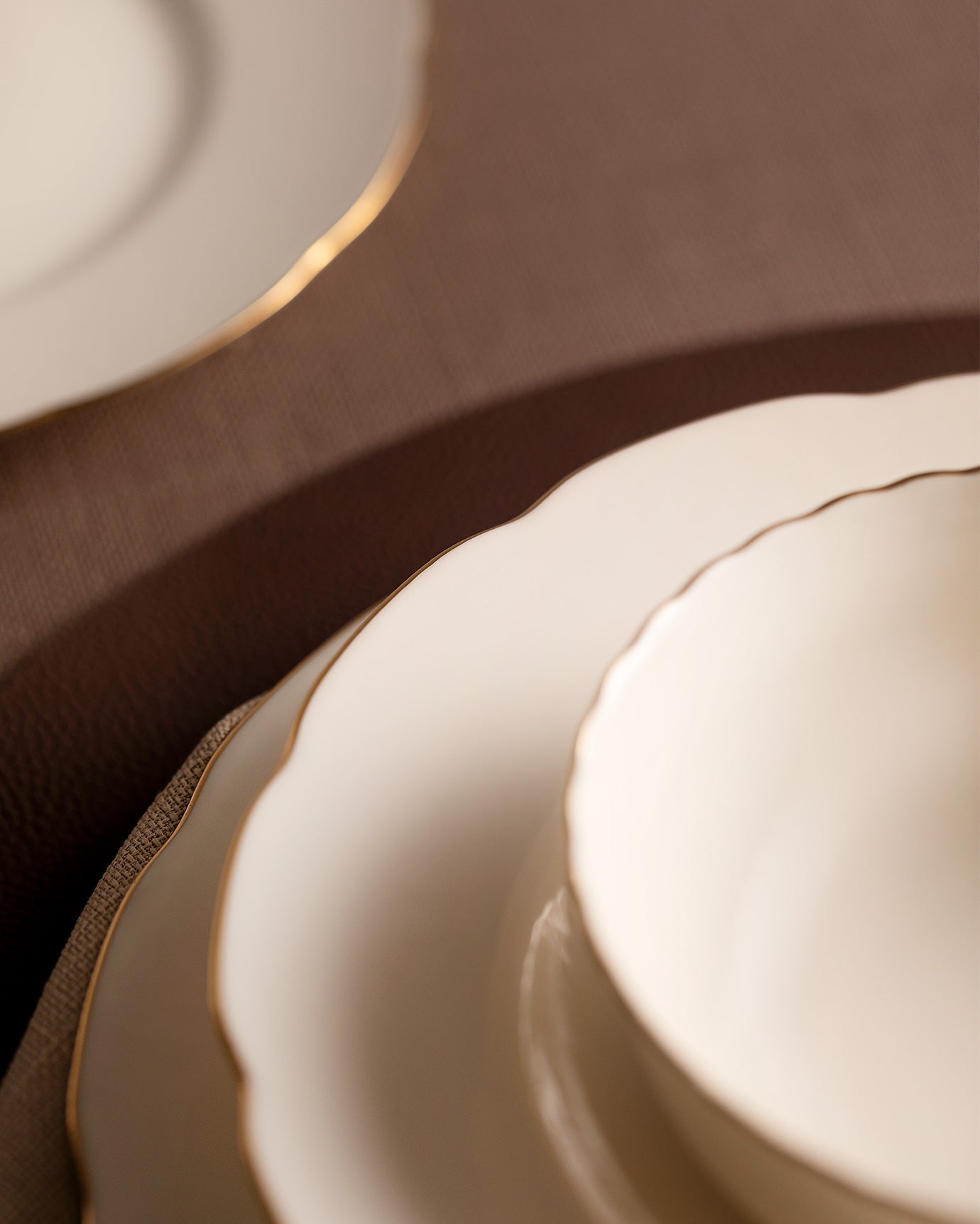 24-Piece White Dinnerware Set with Gold Trim for 6 People