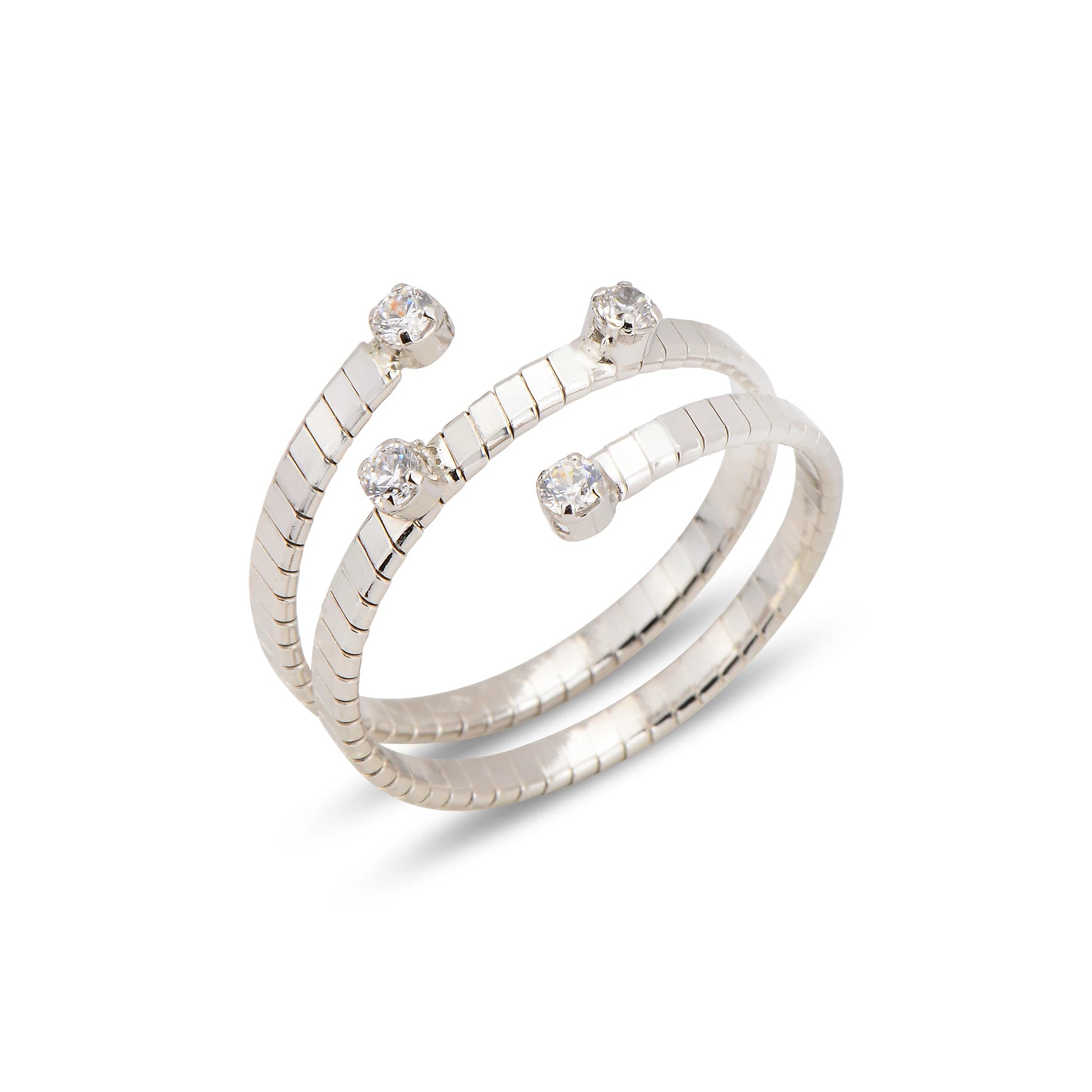 Elegant Dual Band Ring - Modern Intertwined Design