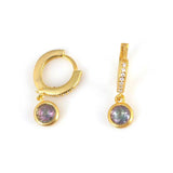Premium 925 Sterling Silver Round Mystic Topaz Hoop Earrings